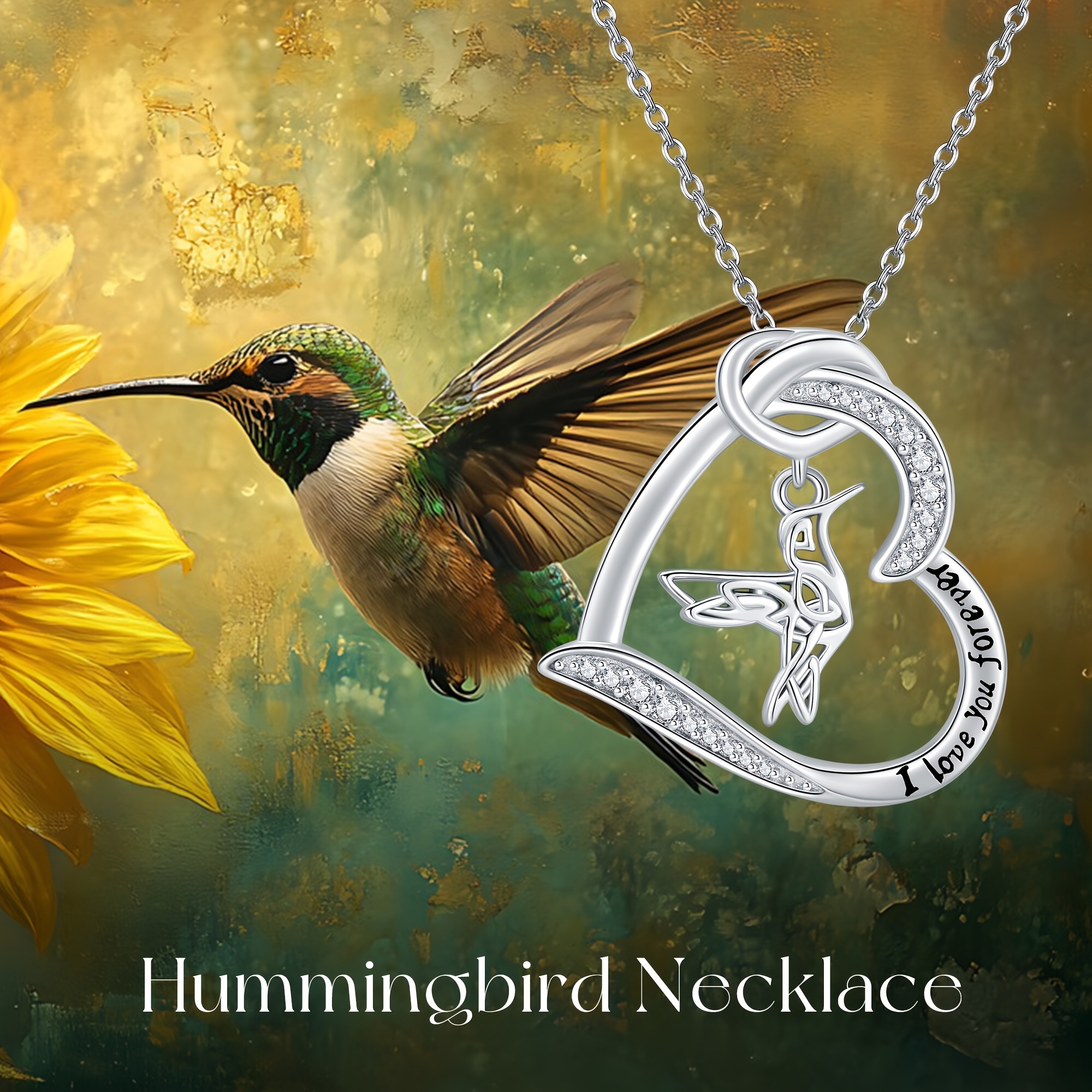 Women's S925 Sterling Silver Hummingbird Necklace